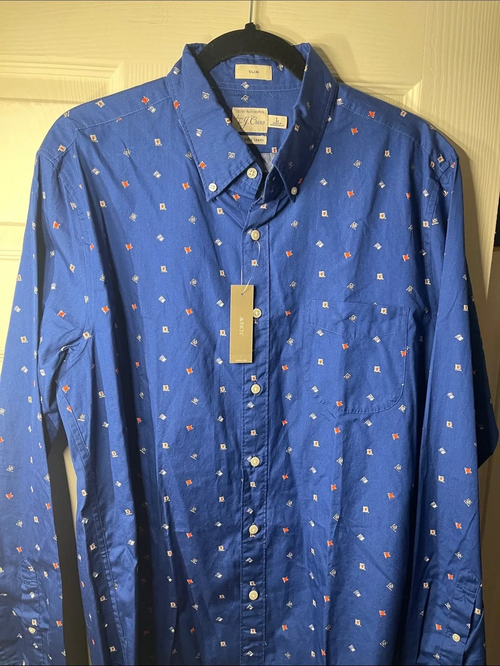 J. Crew Navy Blue Nautical Flags Button-Down Shirt